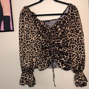 Nasty Gal Leopard Satin Top
